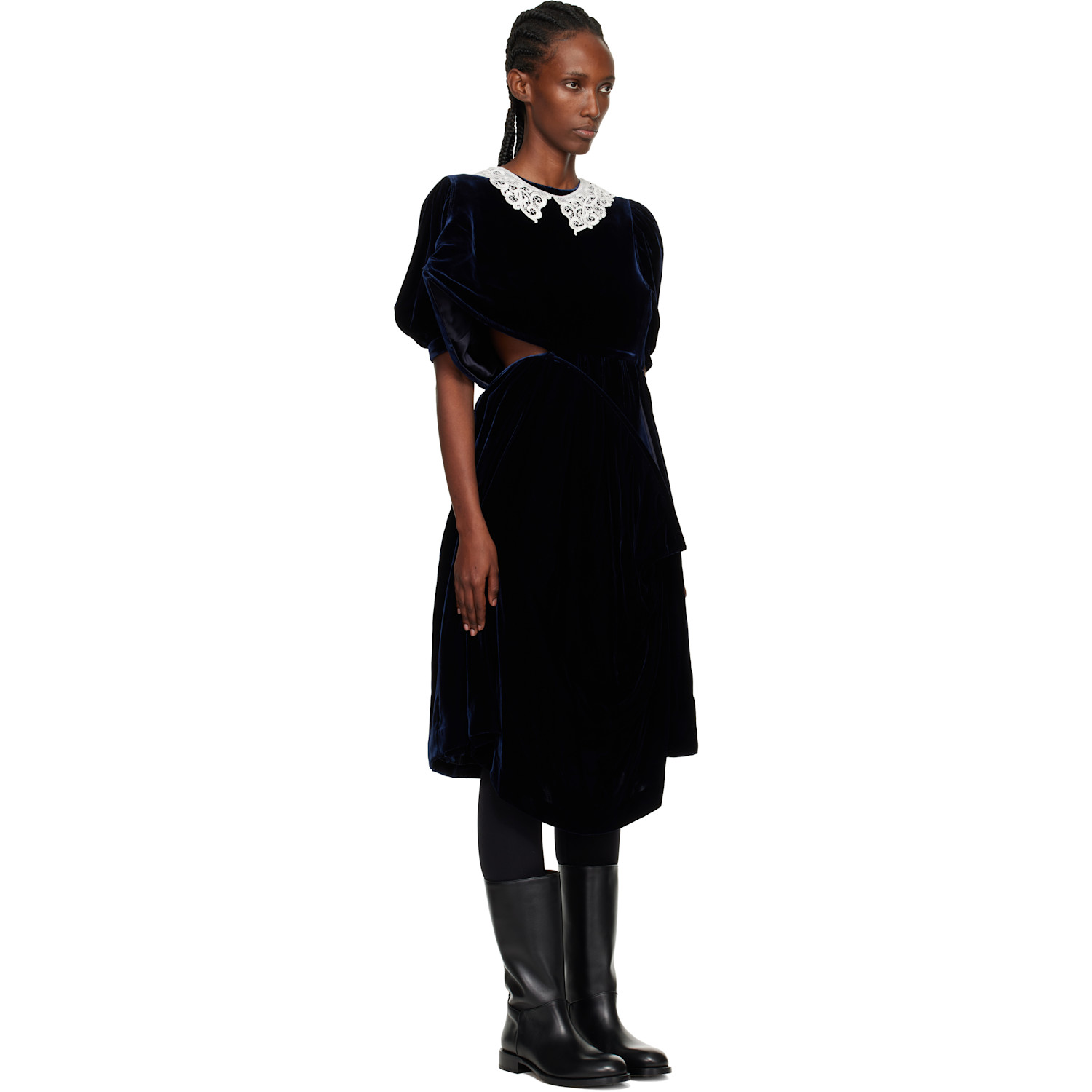  Junya Watanabe Navy Angular Midi Dress 