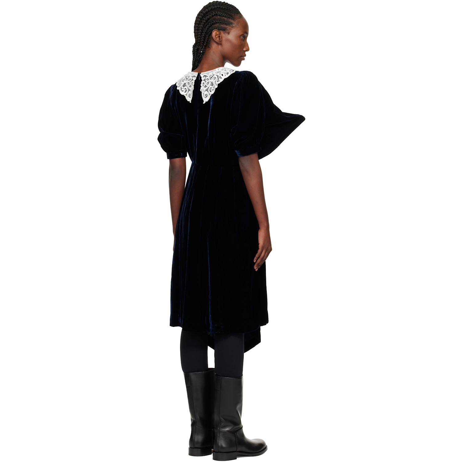  Junya Watanabe Navy Angular Midi Dress 