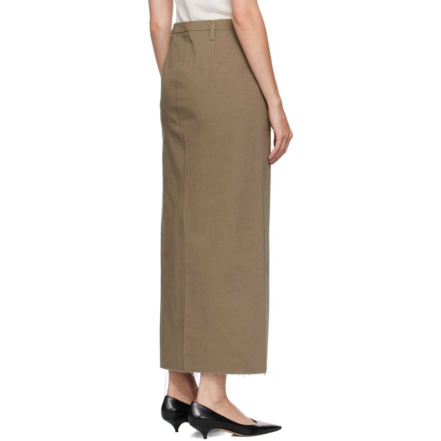  Coor Green Cotton Relaxed Long Midi Skirt 