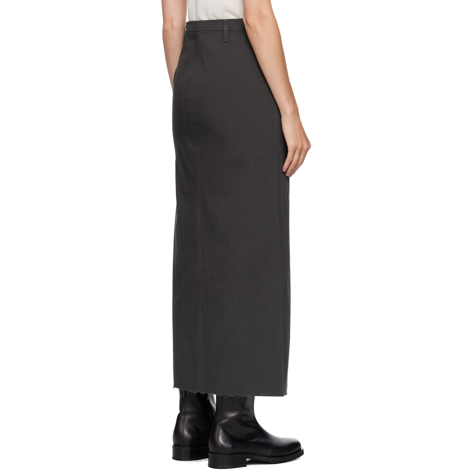  Coor Gray Cotton Relaxed Long Midi Skirt 