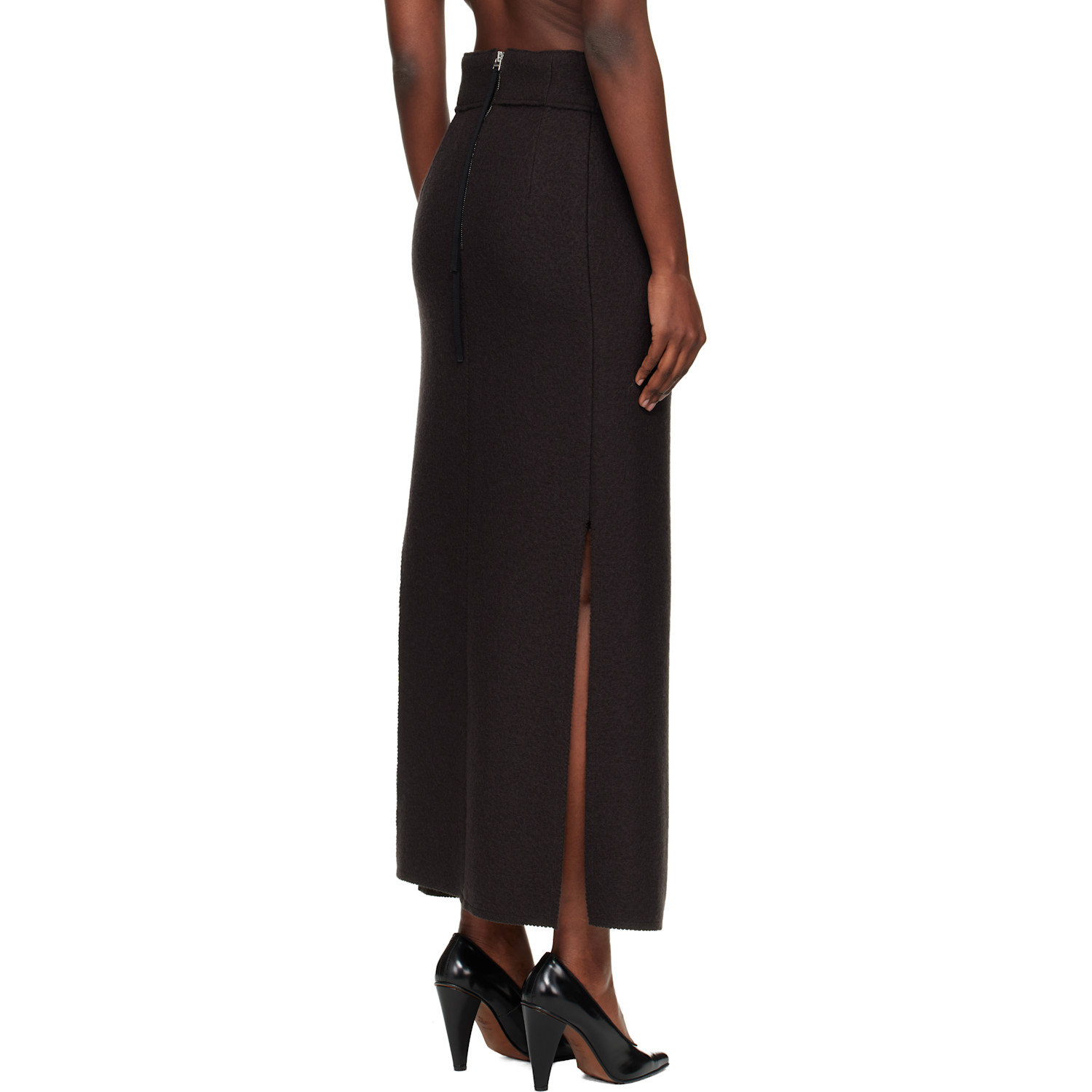  Lanvin Brown Pencil Maxi Skirt 