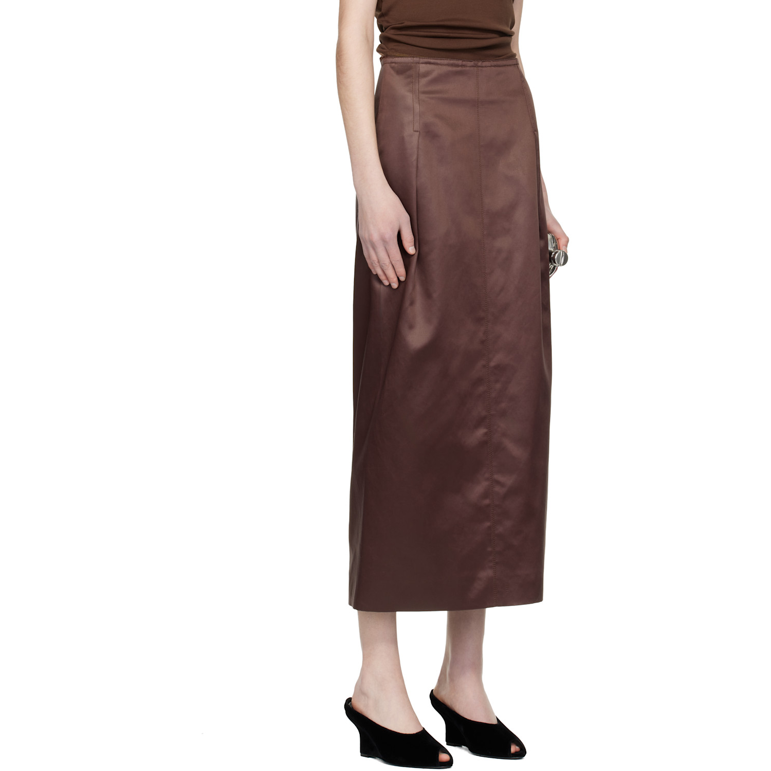  Lanvin Brown Straight Maxi Skirt 