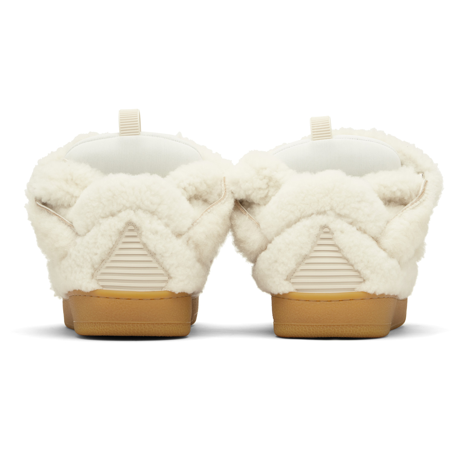  Lanvin Off-white Curb Shearling Sneakers 