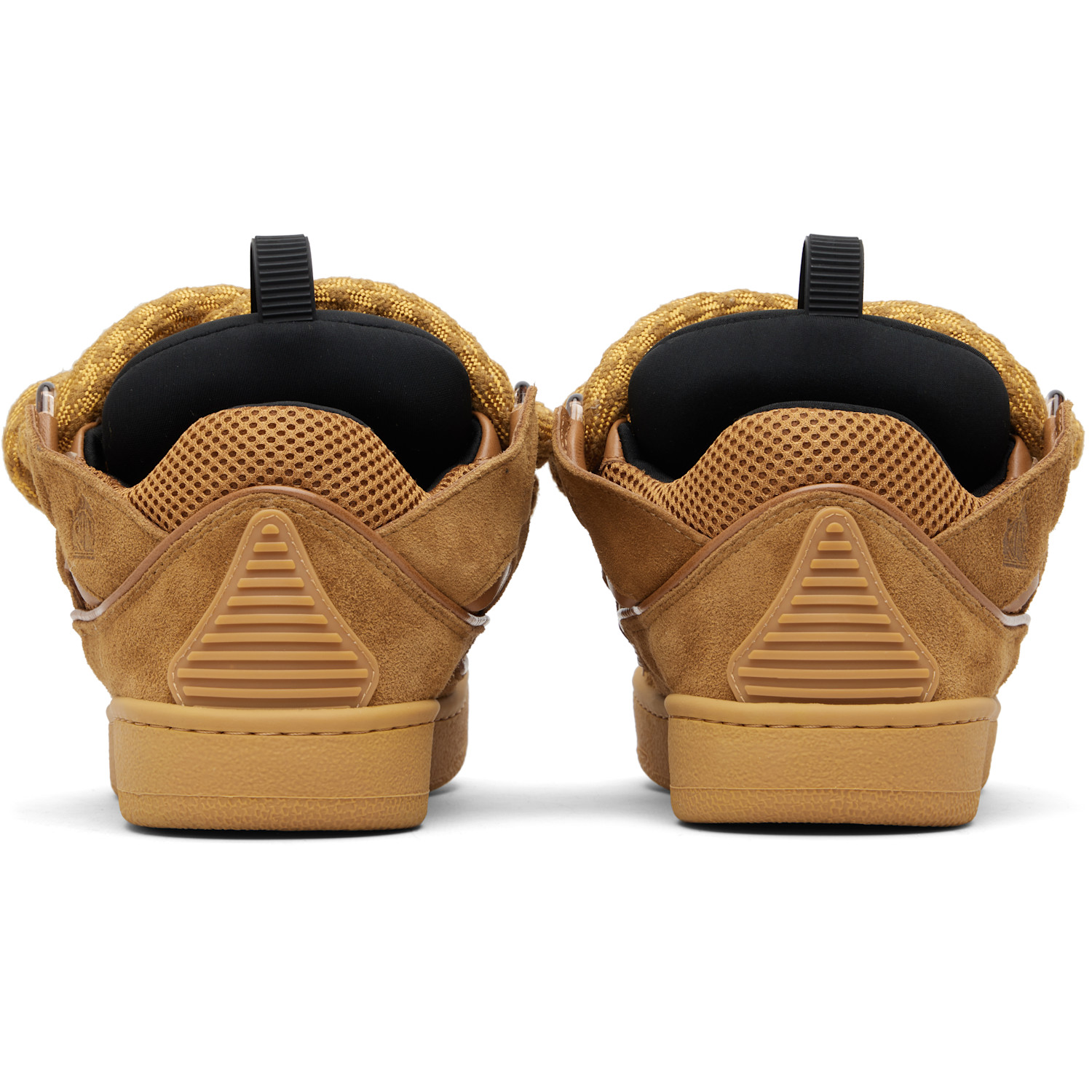  Lanvin Tan Curb Leather With Snake Laces Sneakers 