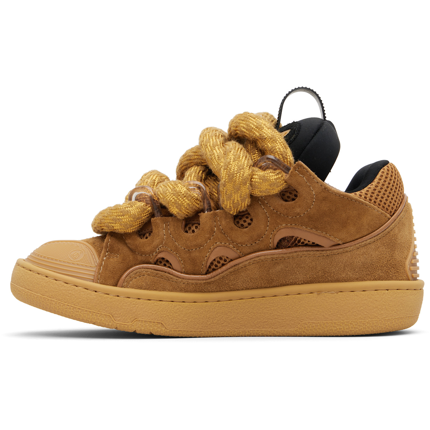  Lanvin Tan Curb Leather With Snake Laces Sneakers 