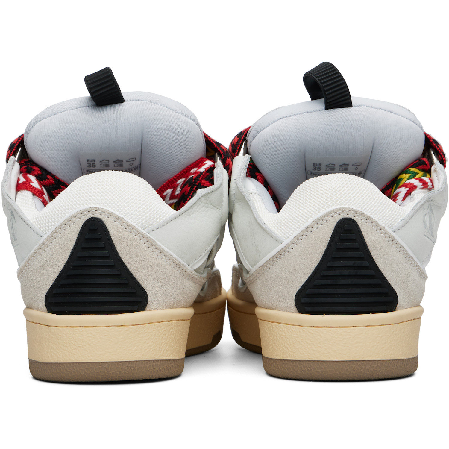  Lanvin Off-white Leather Curb Sneakers 