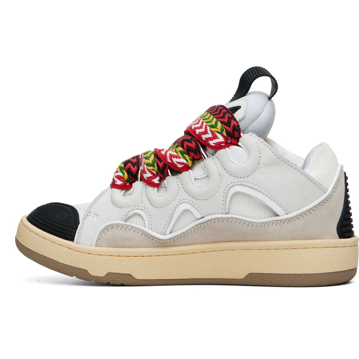  Lanvin Off-white Leather Curb Sneakers 