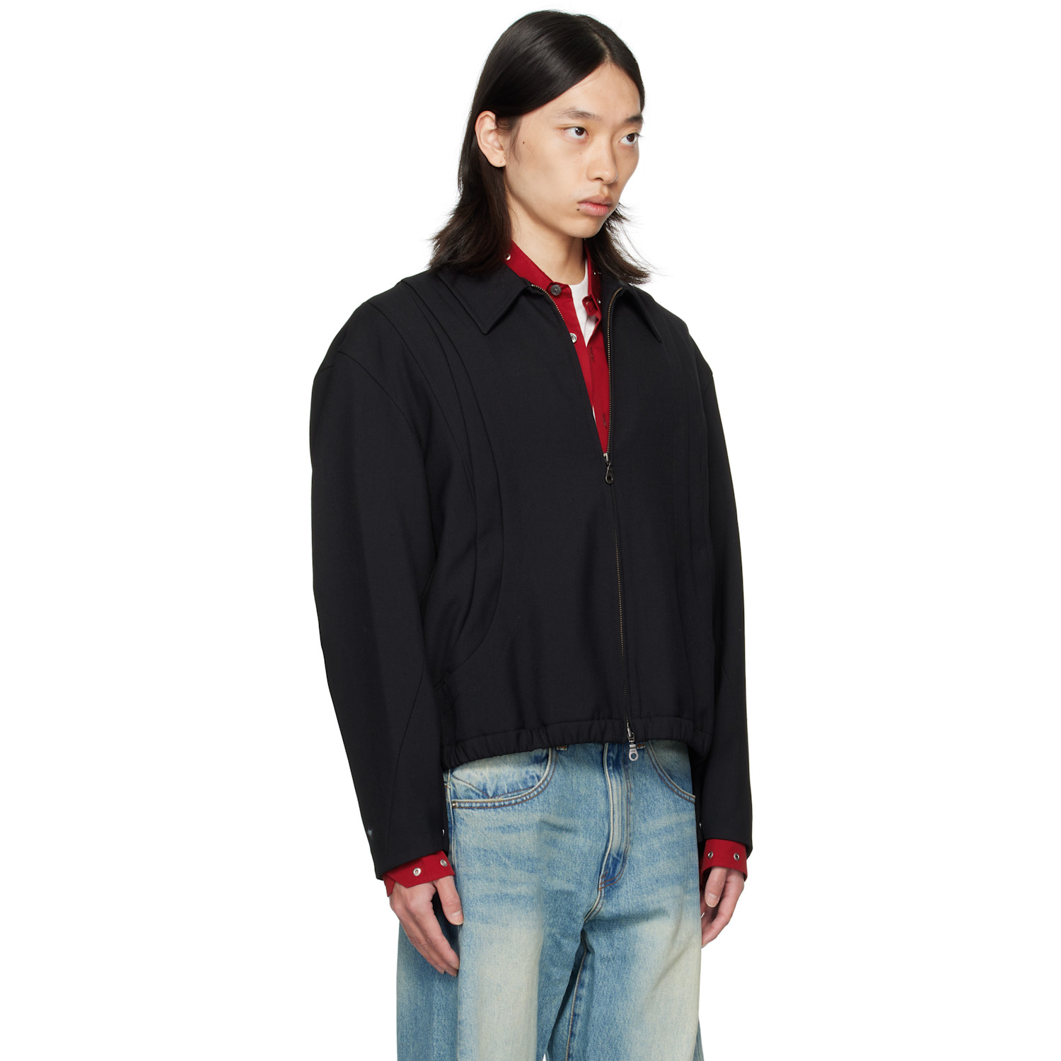  Coor Black Wool Blouson Jacket 