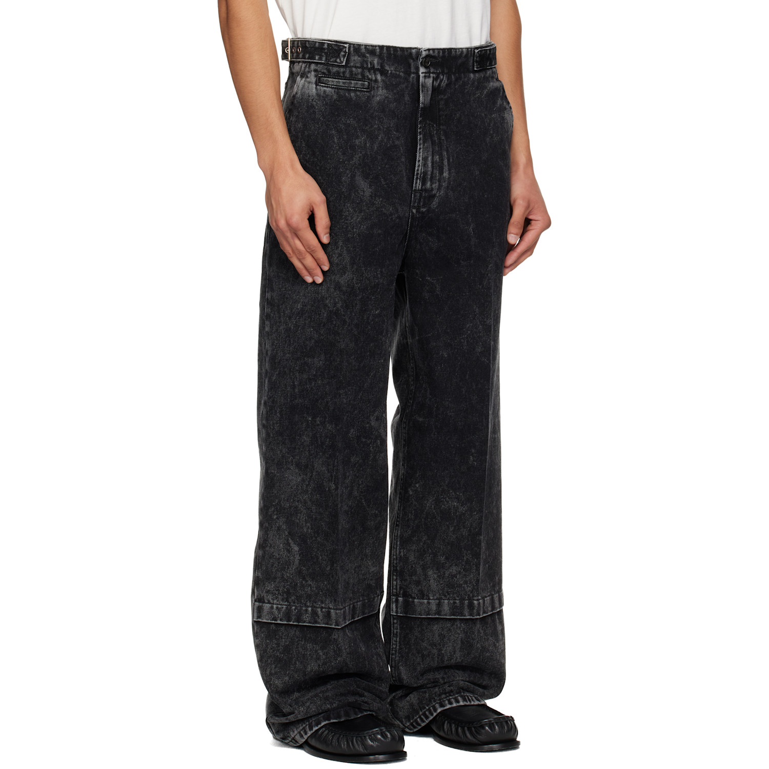  Lanvin Black Loose Fit Washed Jeans 
