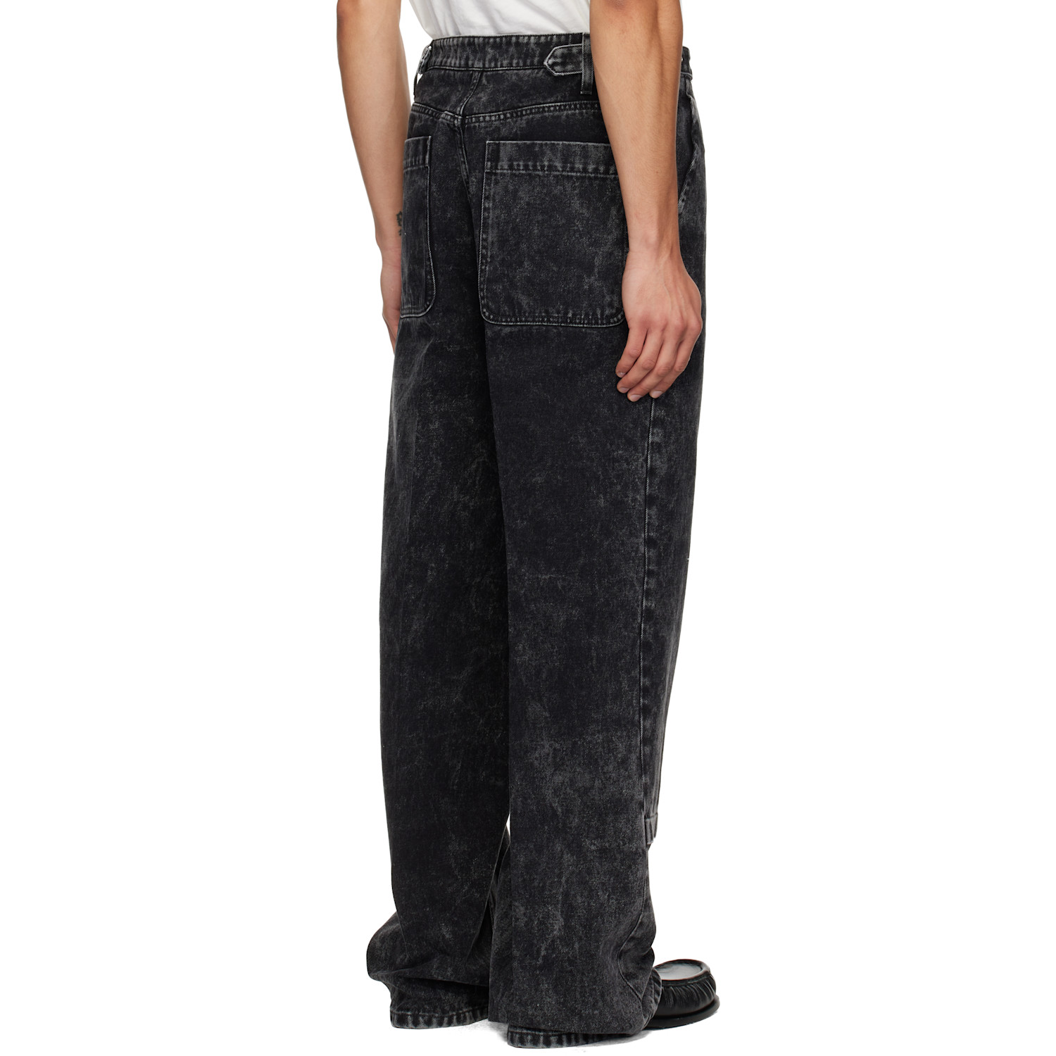  Lanvin Black Loose Fit Washed Jeans 