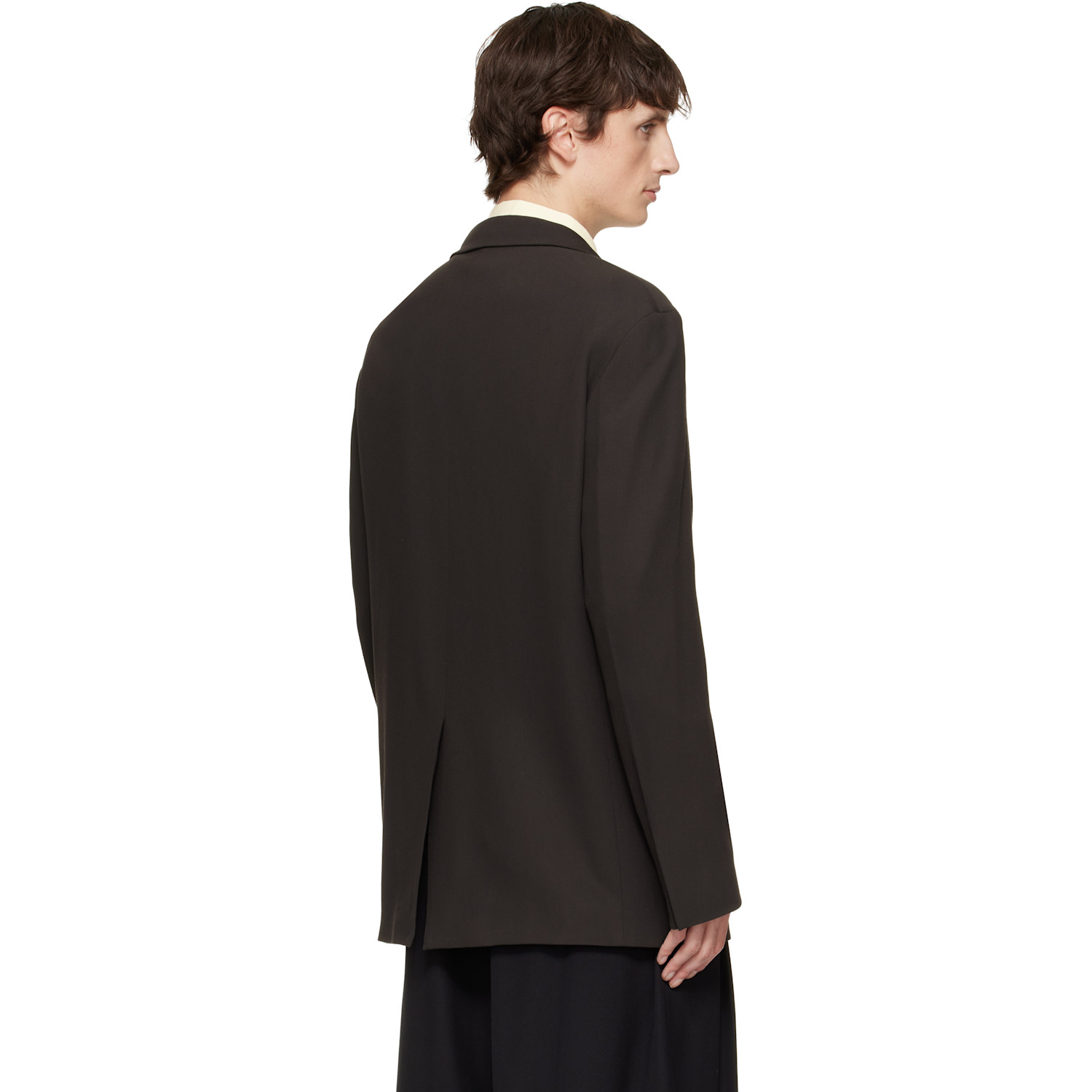  Lanvin Brown Double-breasted Blazer 