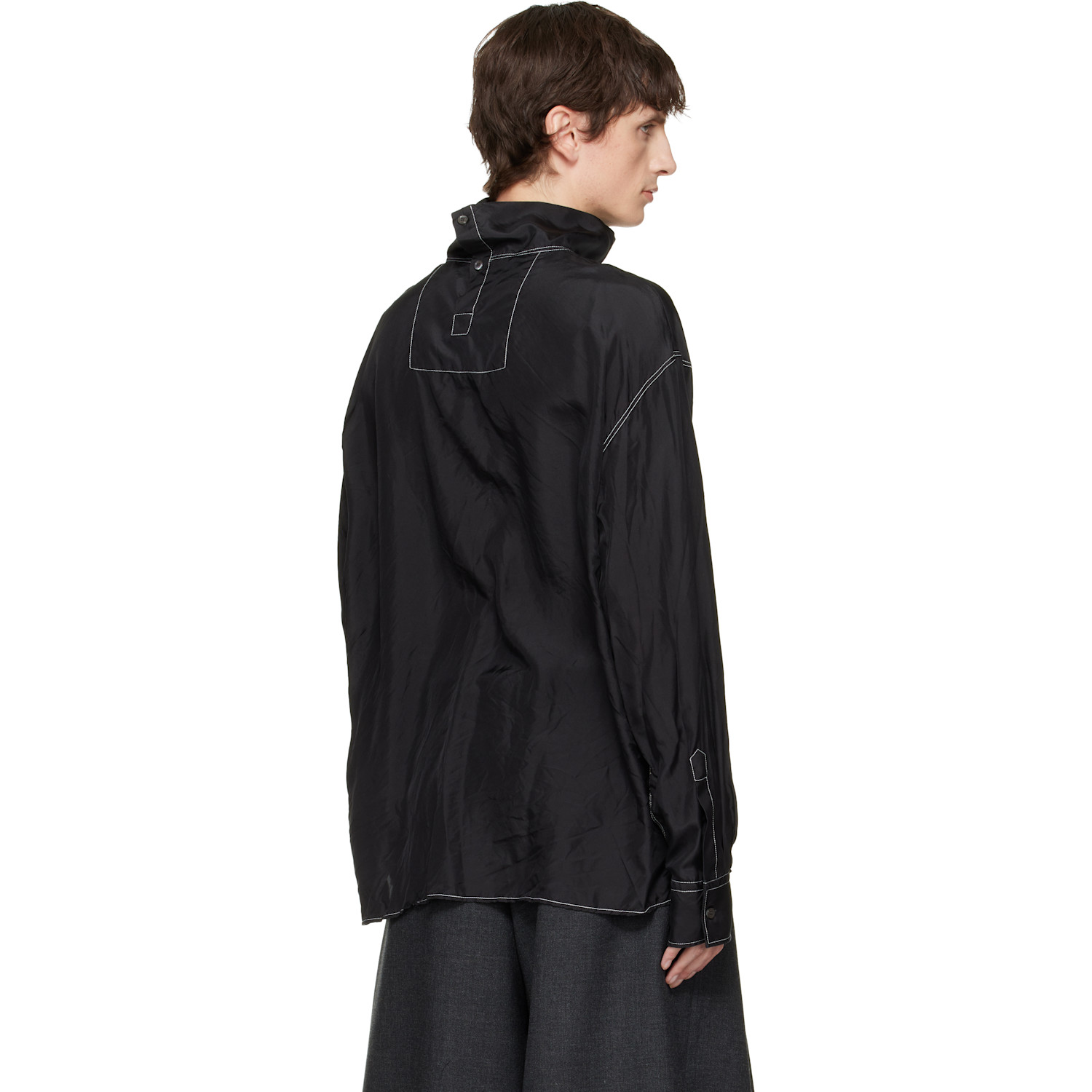  Lanvin Black Silk Turtleneck 