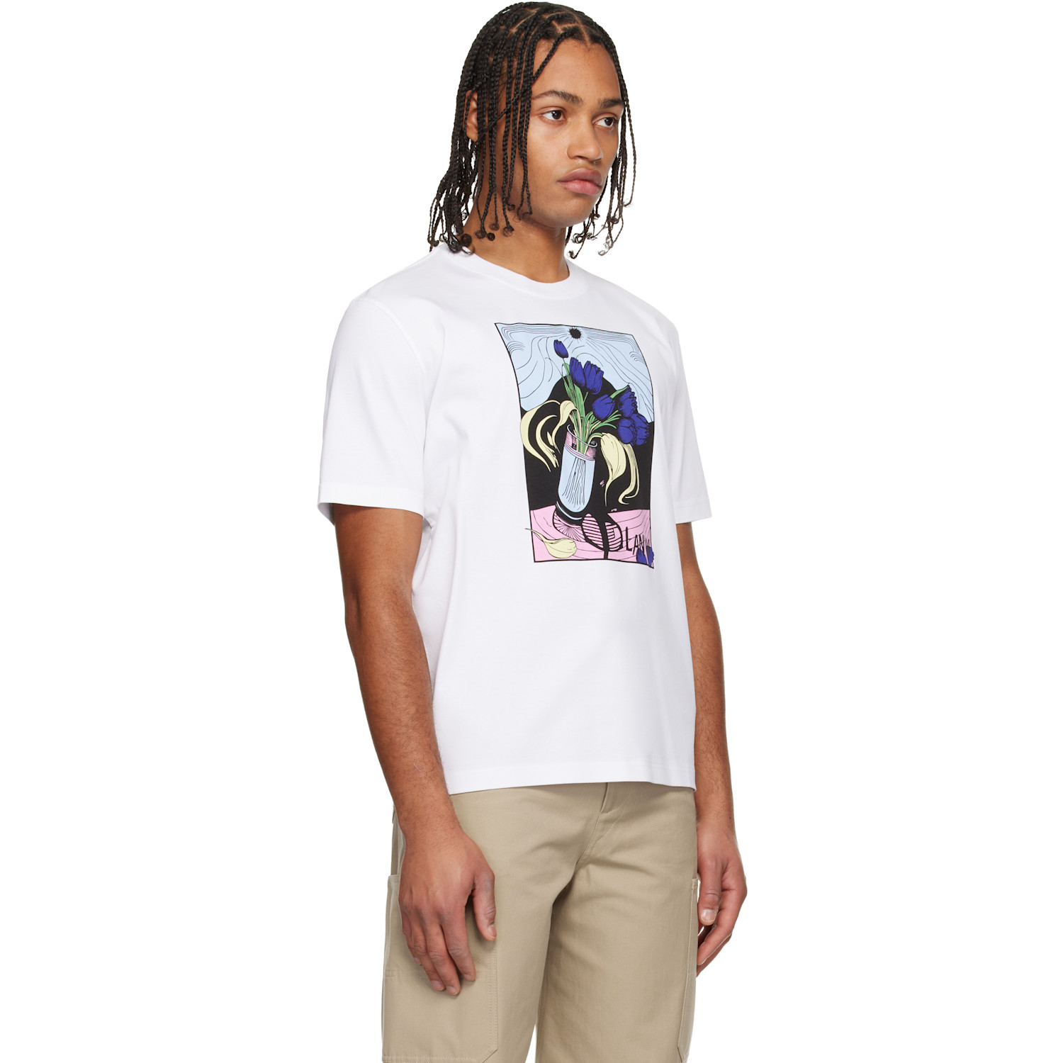  Lanvin White Vase Print T-shirt 