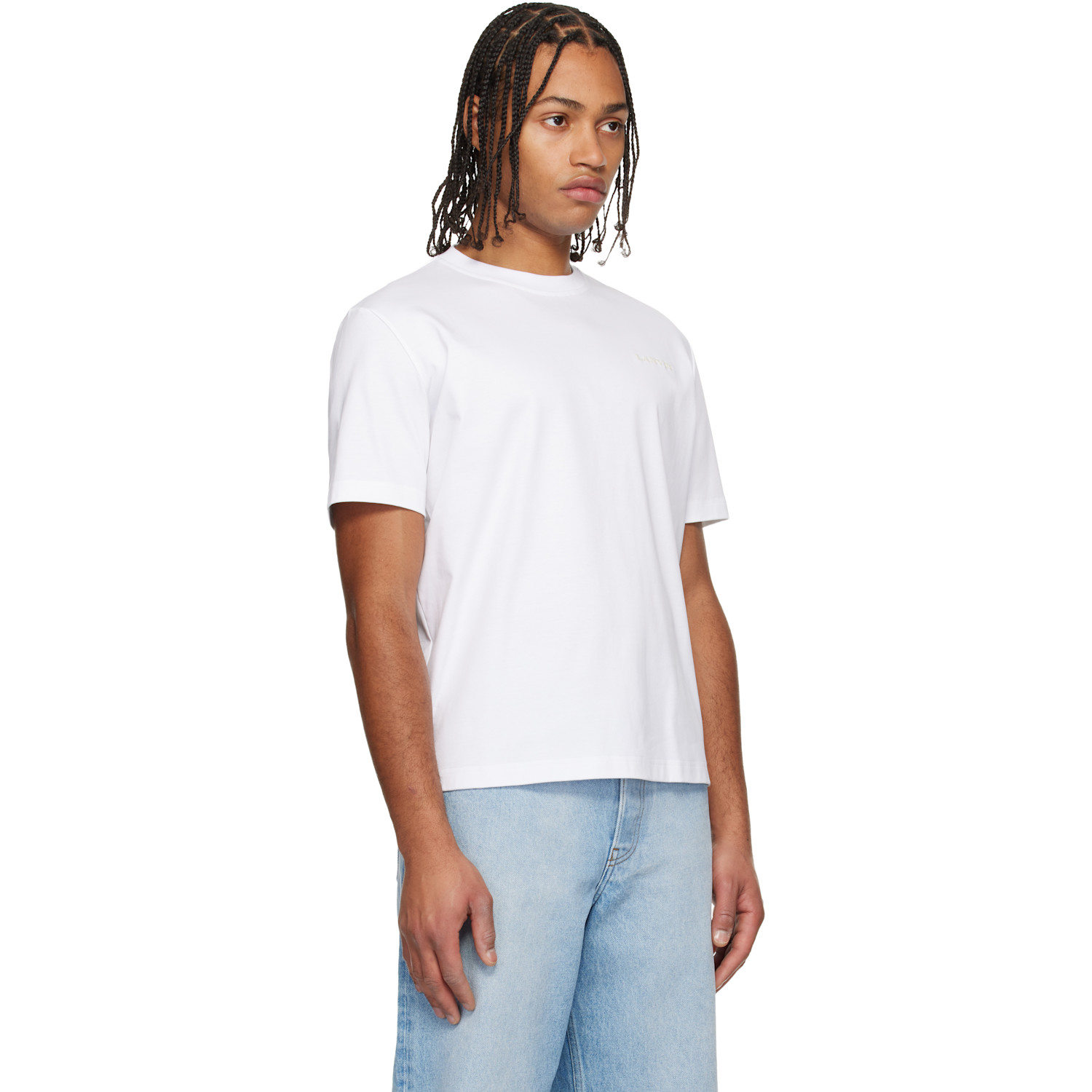  Lanvin White Bouclette Logo T-shirt 