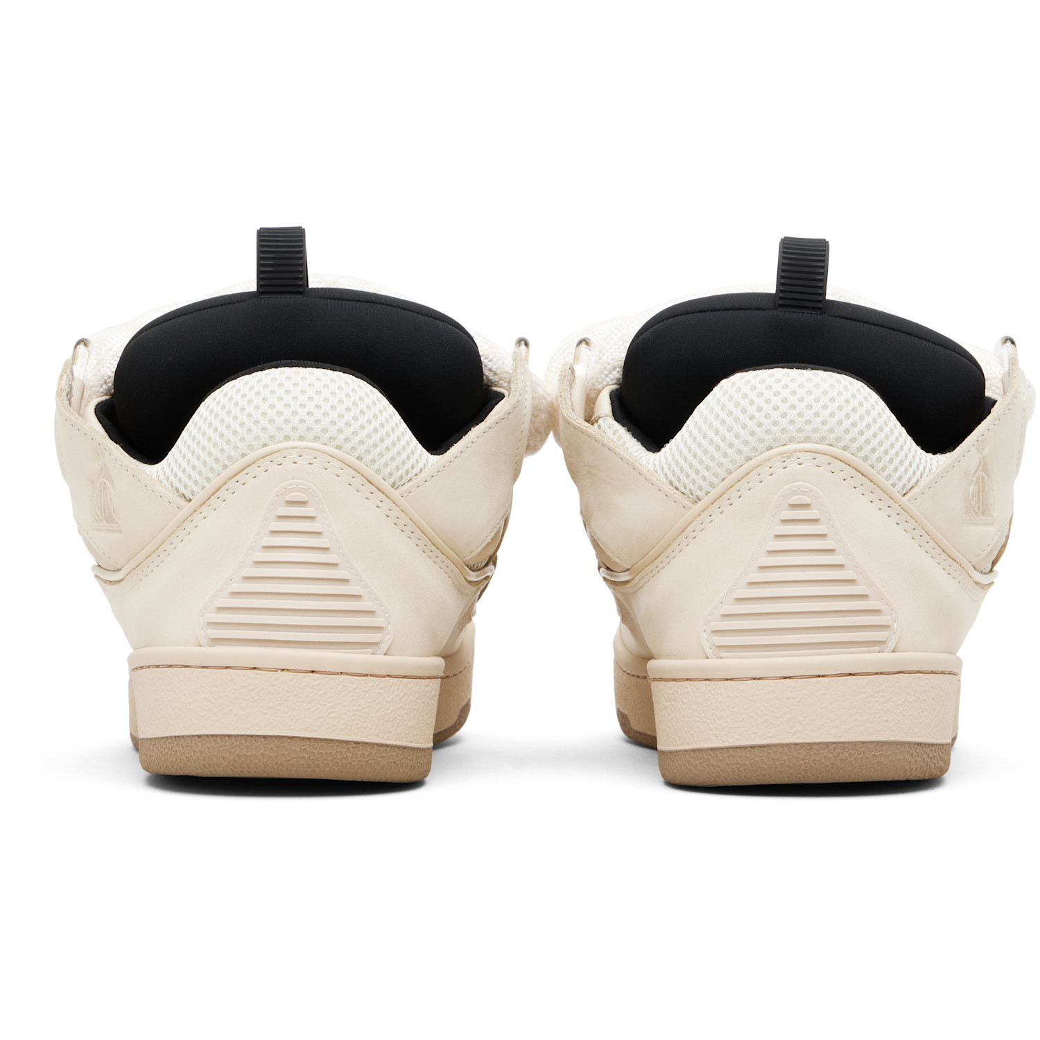  Lanvin Beige Curb Leather With Snake Laces Sneakers 