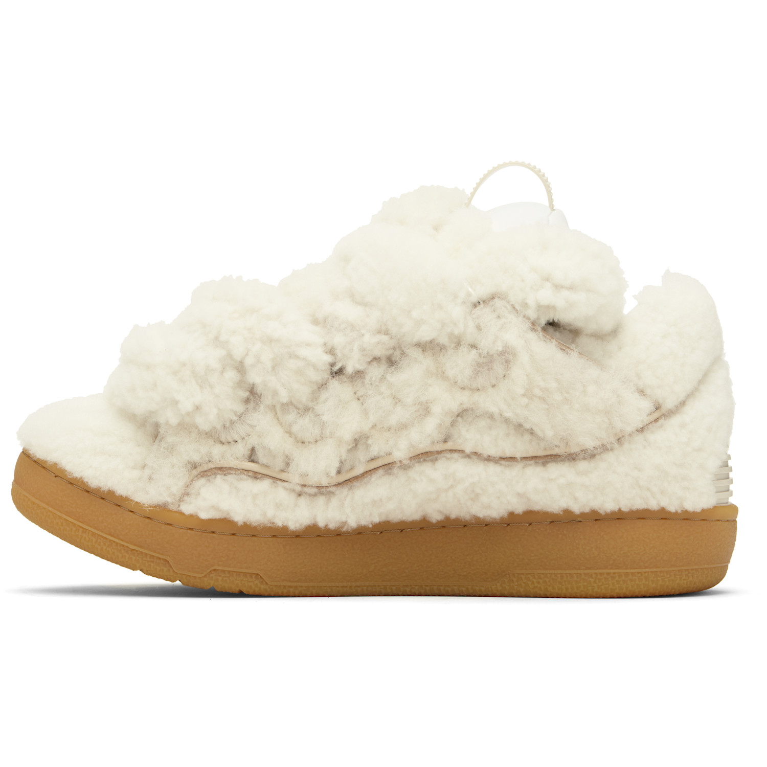  Lanvin Off-white Curb Shearling Sneakers 