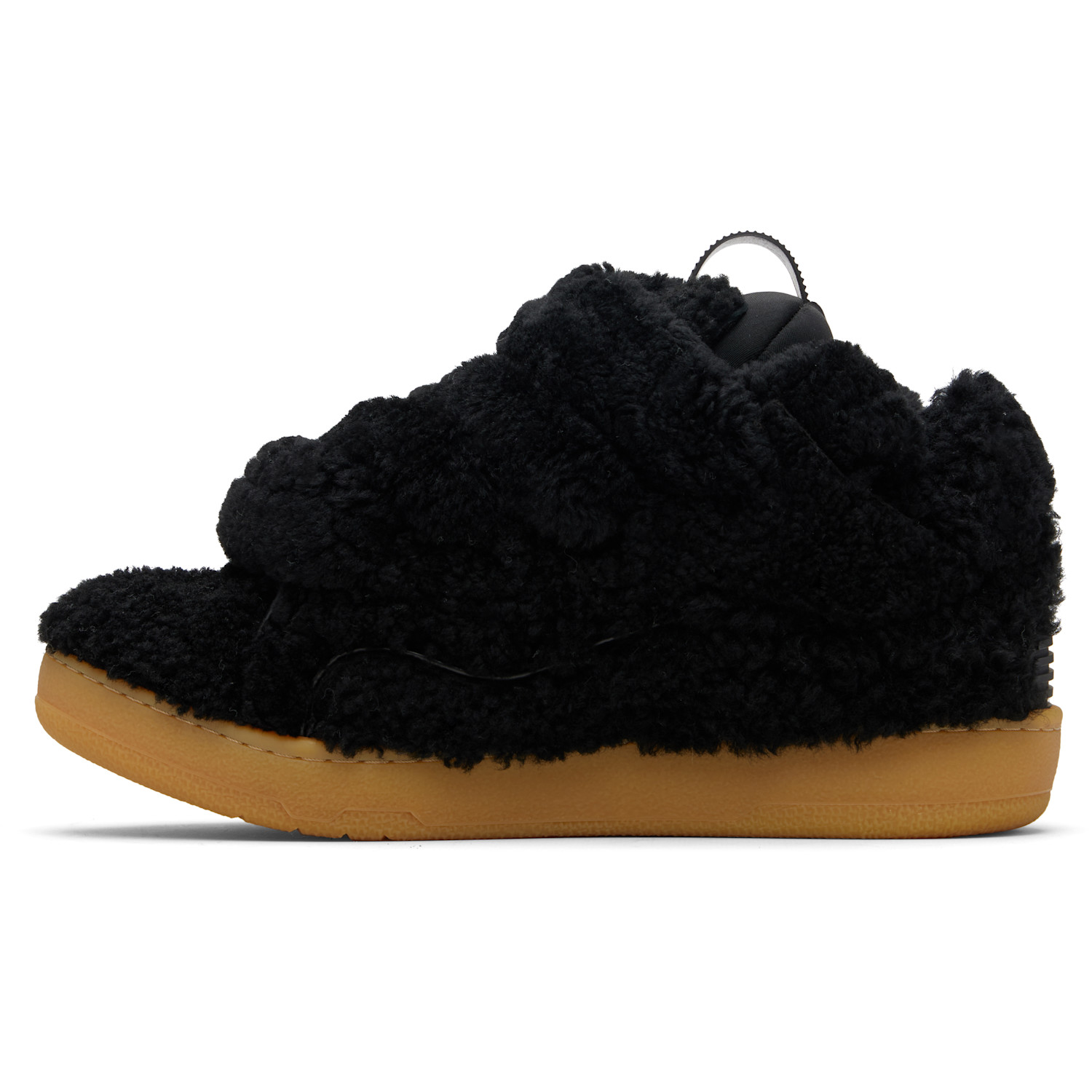  Lanvin Black Curb Shearling Sneakers 