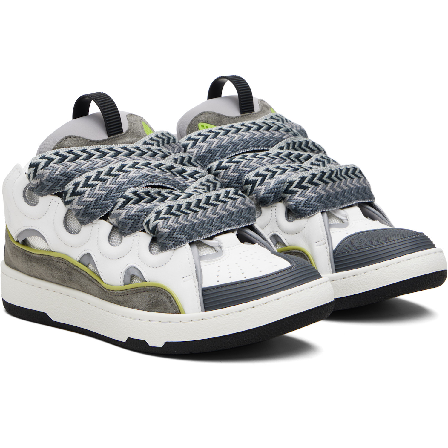 Lanvin White & Gray Curb Sneakers | Smart Closet