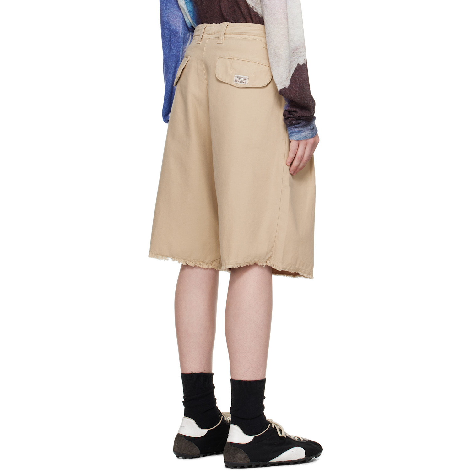  Erl Beige Distressed Chino Shorts 