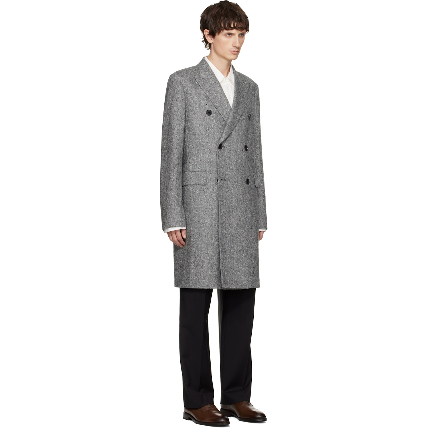  Paul Smith Gray Double Breasted Over Coat 