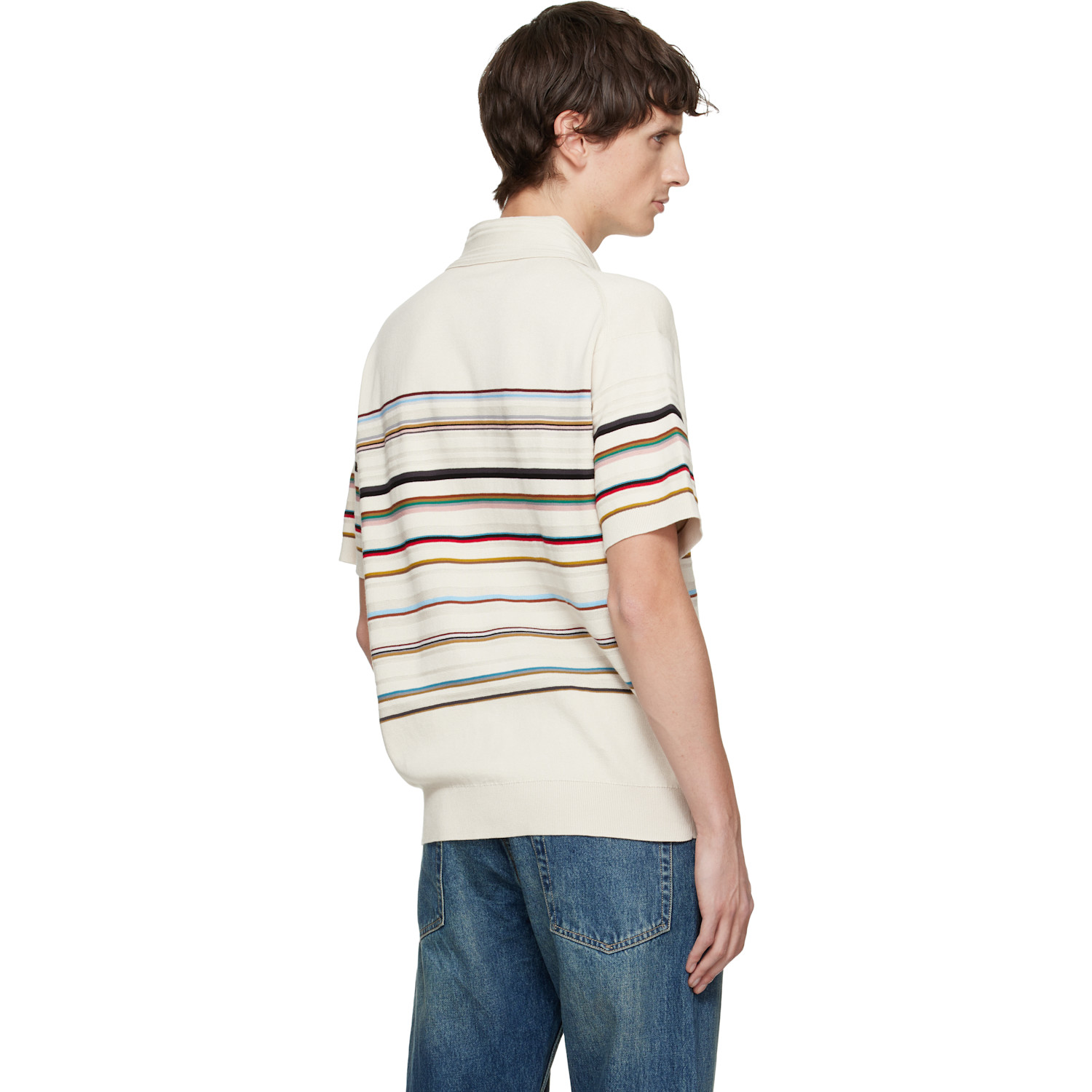 Paul Smith Off-white 'signature Stripe' Short-sleeve Shirt 