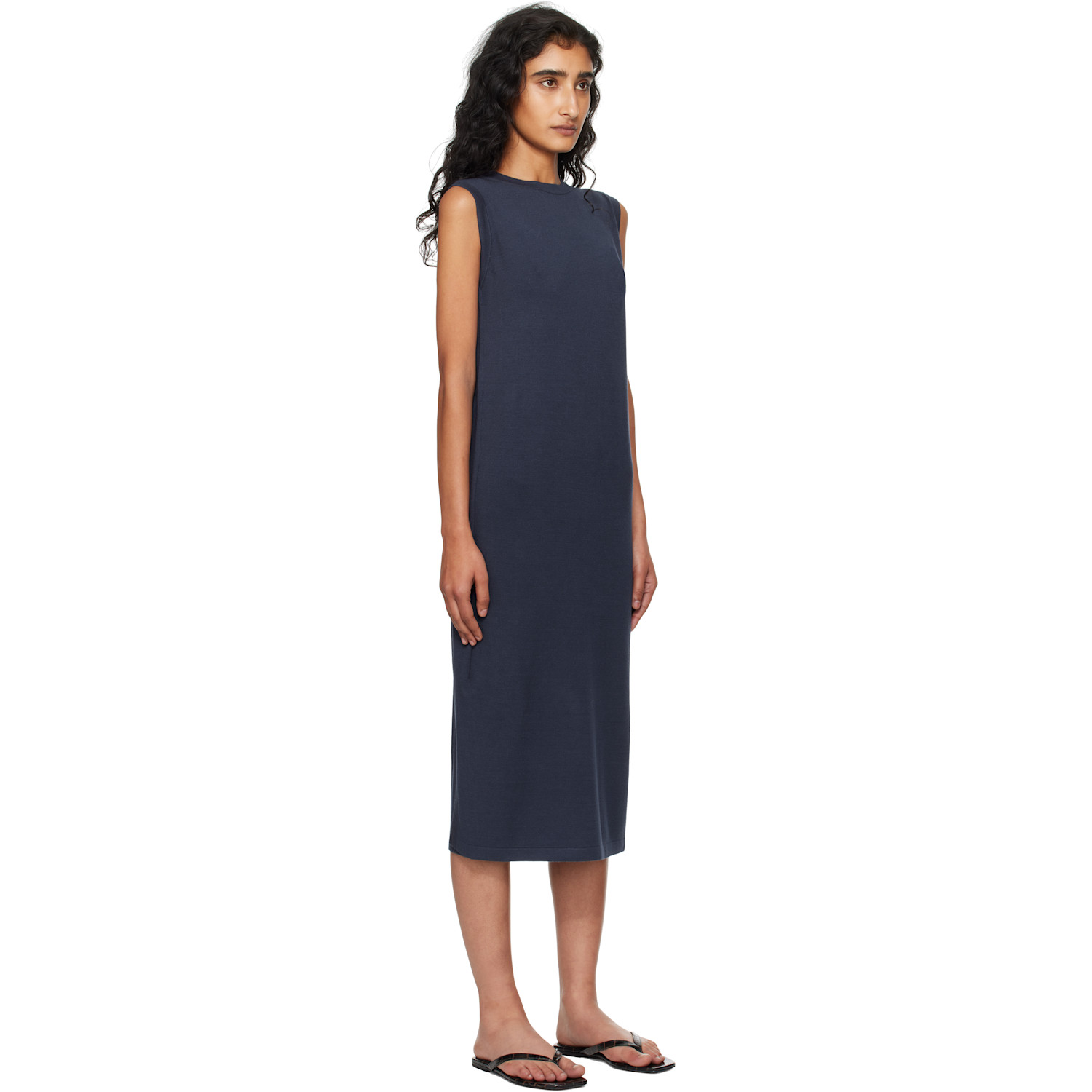  Mm By Max Mara Navy Aulla Midi Dress 