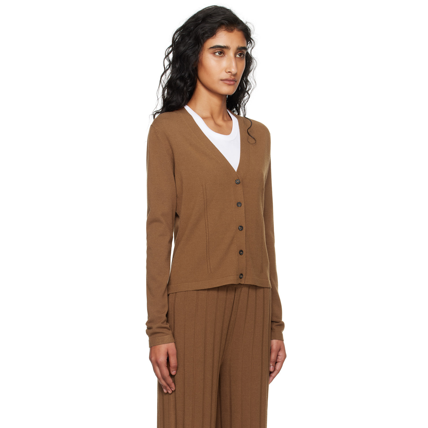  Mm By Max Mara Brown Aerosi Cardigan 