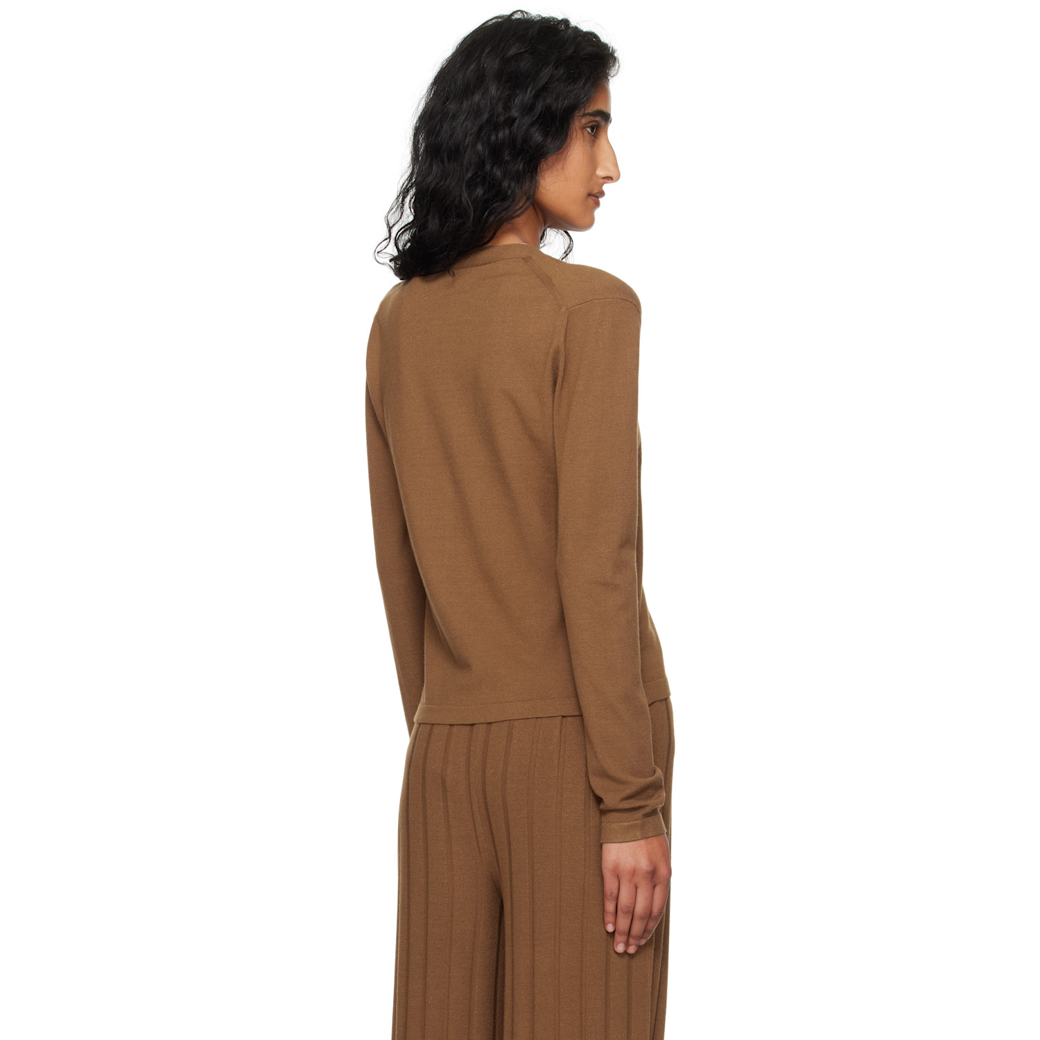  Mm By Max Mara Brown Aerosi Cardigan 