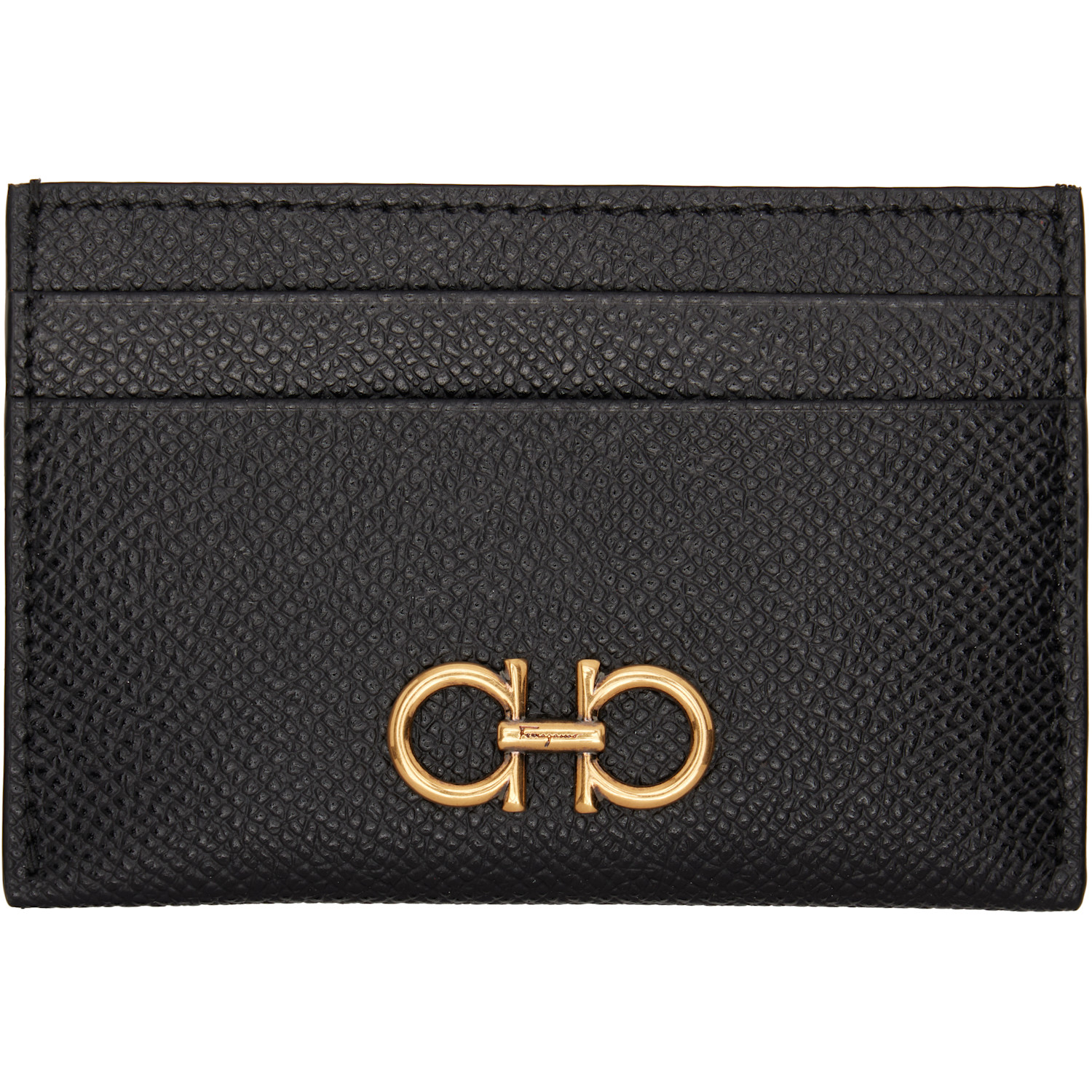 Ferragamo Black Gancini Card Holder