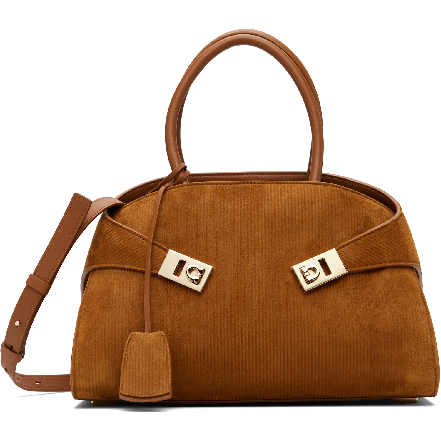 Ferragamo Tan Hug M Hand Bag