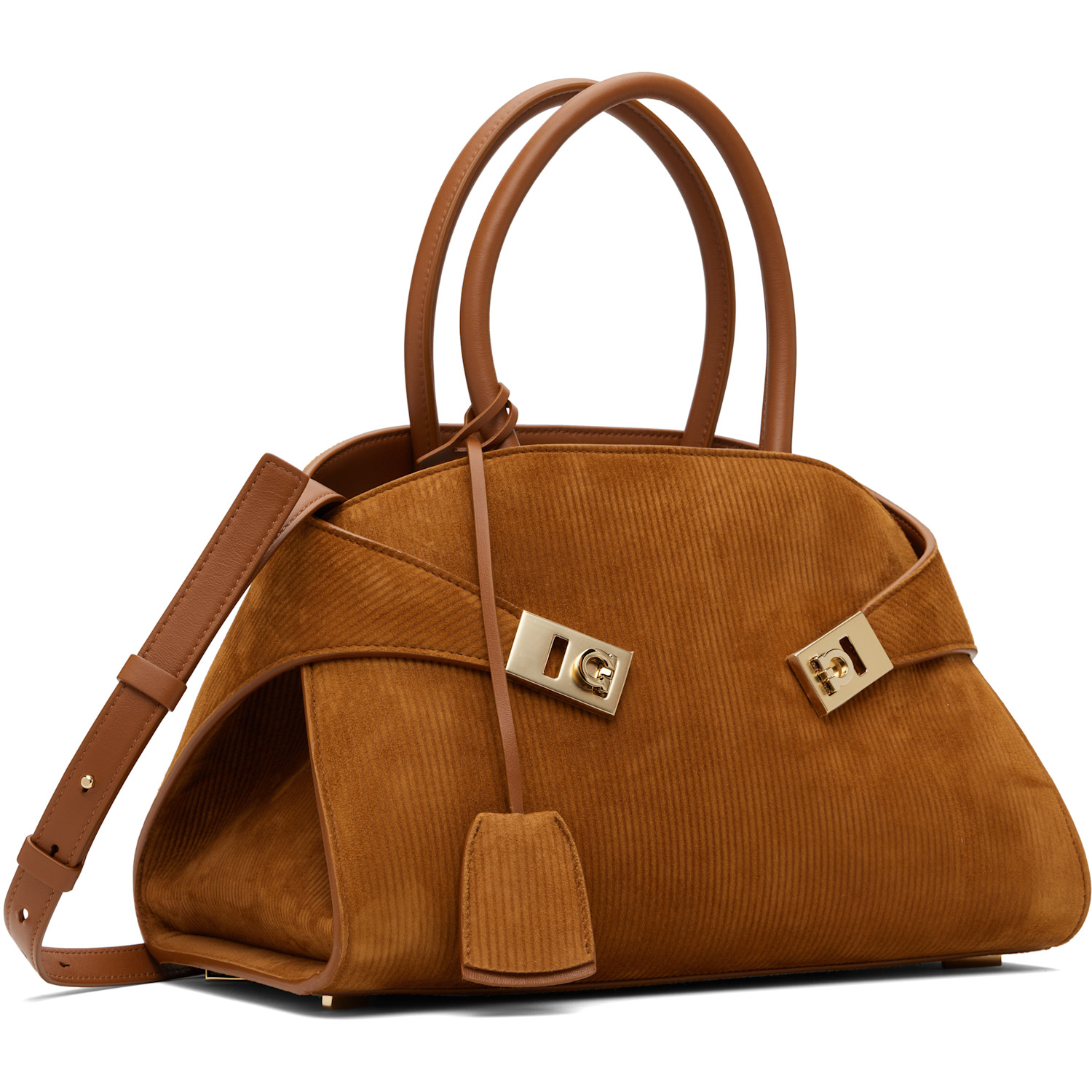  Ferragamo Tan Hug M Hand Bag 