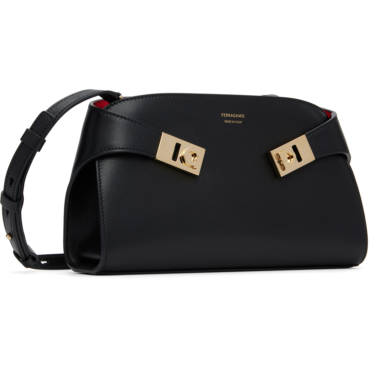  Ferragamo Black Hug Mini Crossbody Bag 