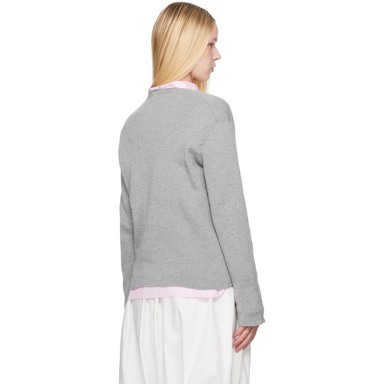  Comme Des Garçons Shirt Gray Geometric Cutouts Sweater 