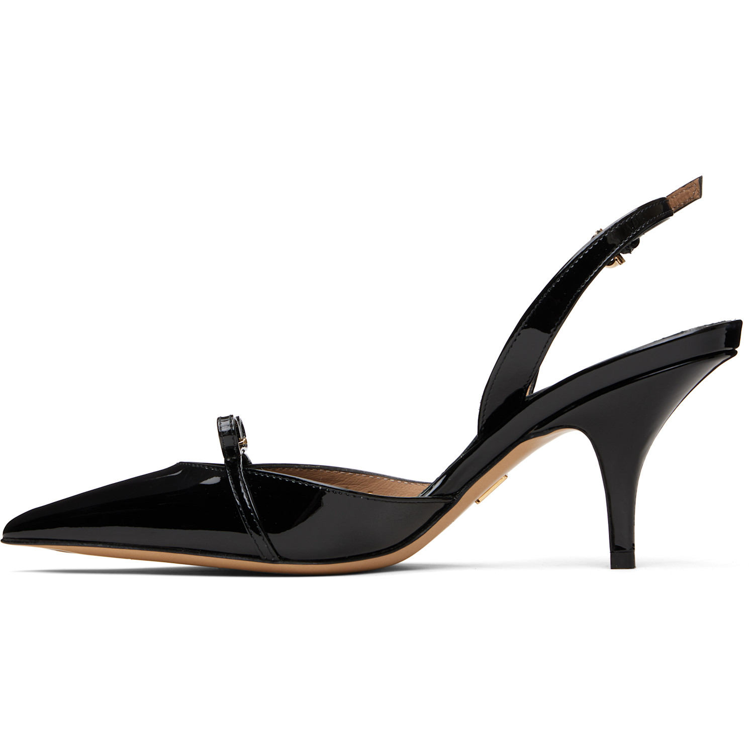 Ferragamo Black Mini Bow Sling Pump Heels 