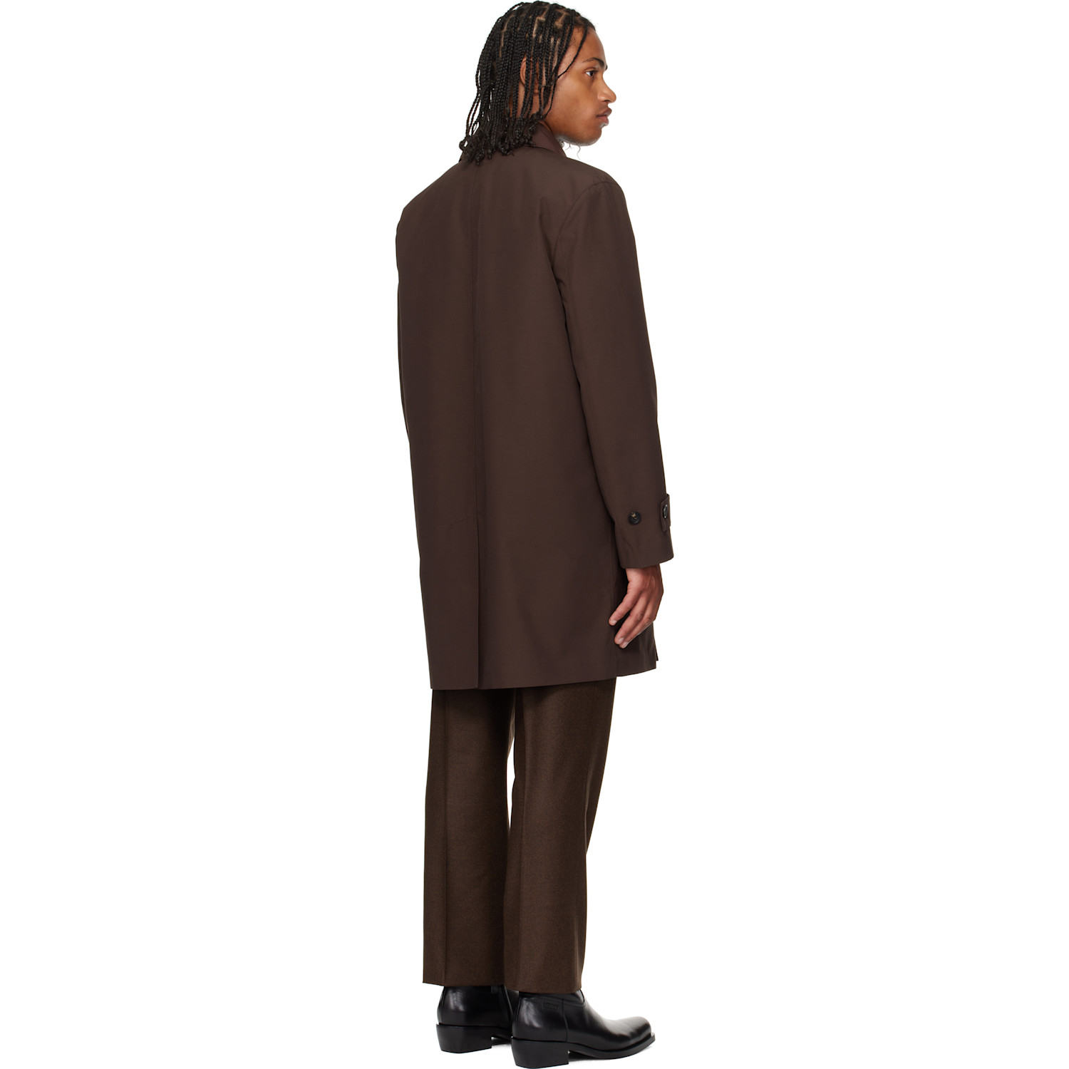  Ferragamo Brown Trench Car Coat 