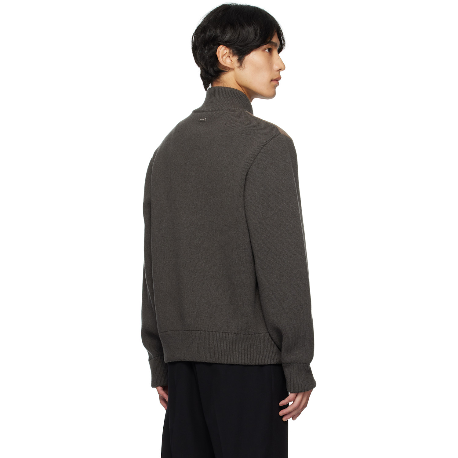  Ferragamo Brown Leather Insert Jacket 
