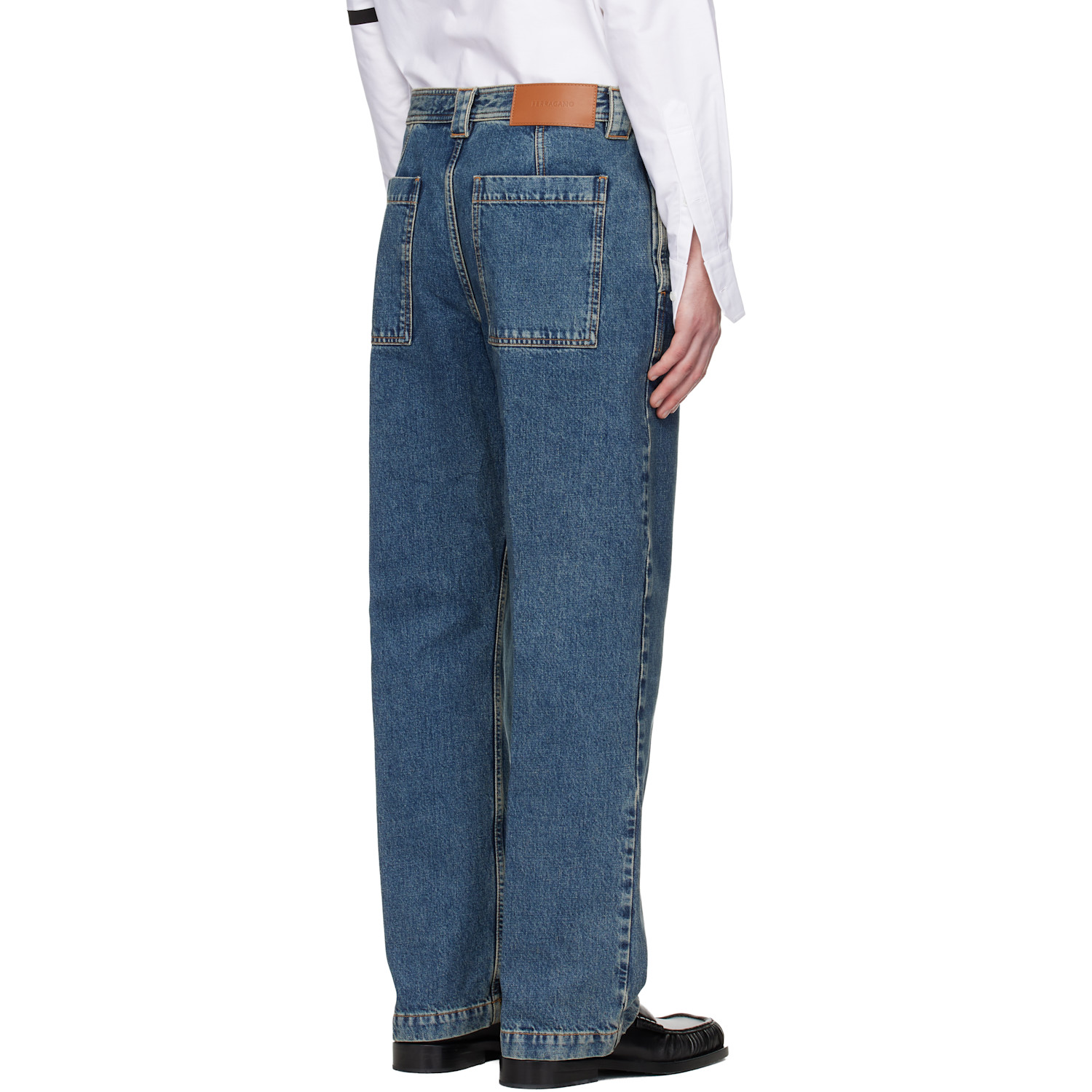  Ferragamo Blue Workwear Jeans 