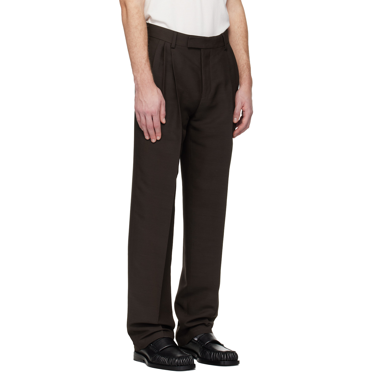  Ferragamo Brown Pleated Trousers 