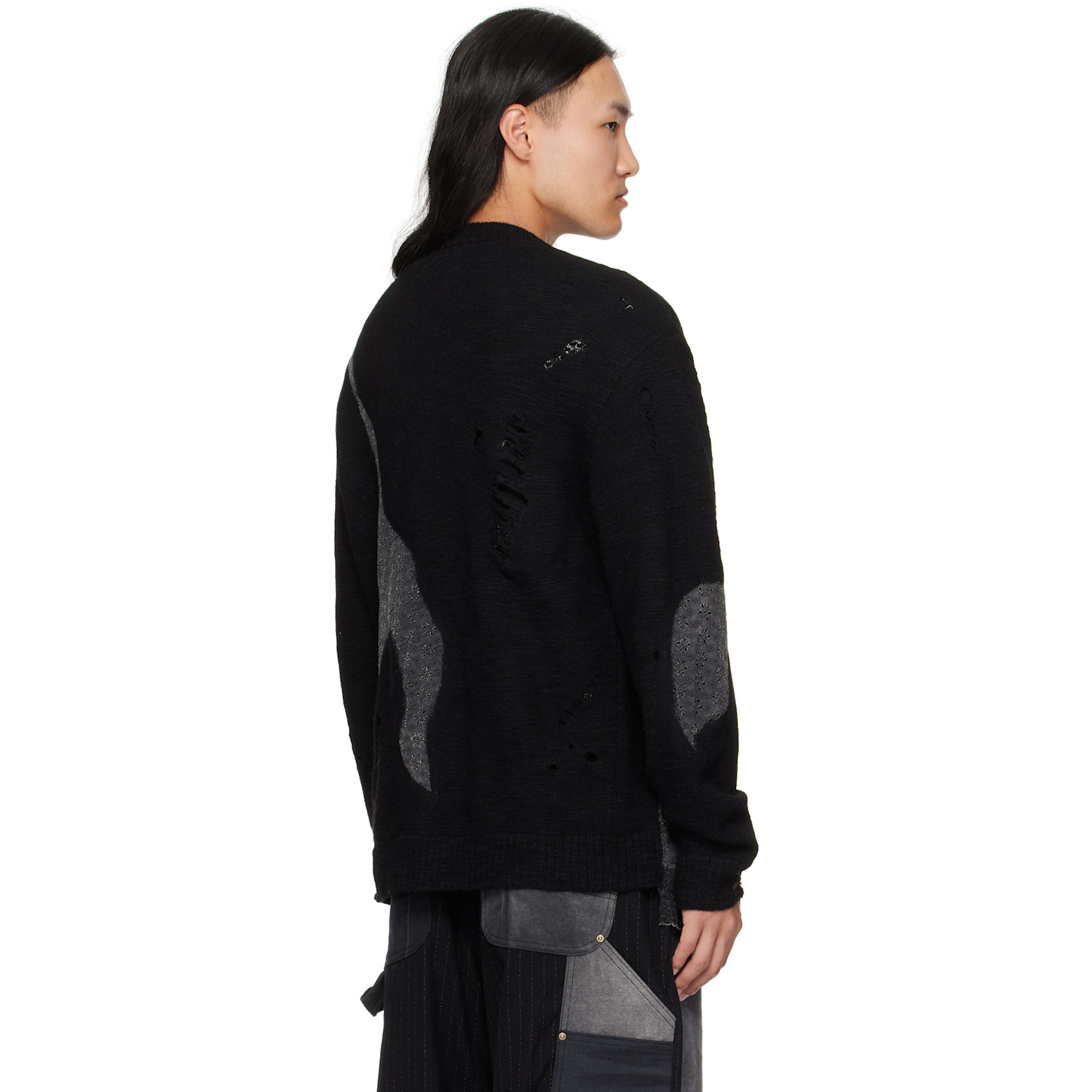  Khoki Black Needle Punched Cardigan 