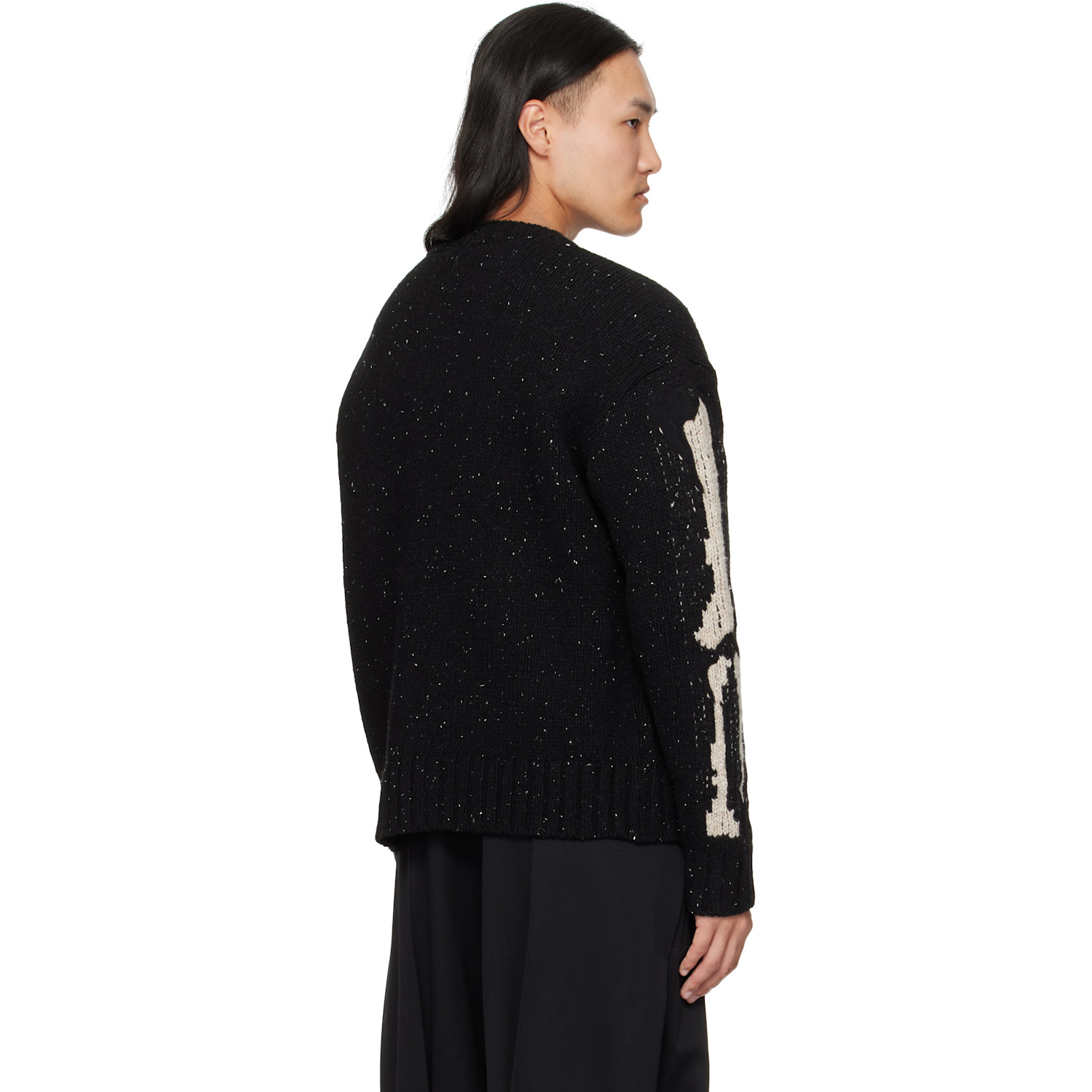  Khoki Black Needle Punched Knit Sweater 