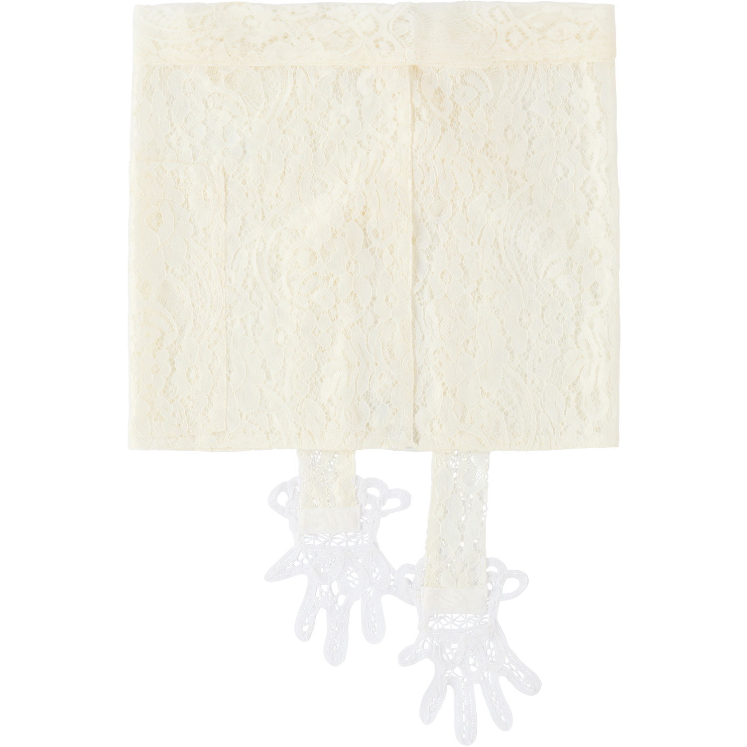  Gohar World White Embroidered Mini Lace Hands Apron 