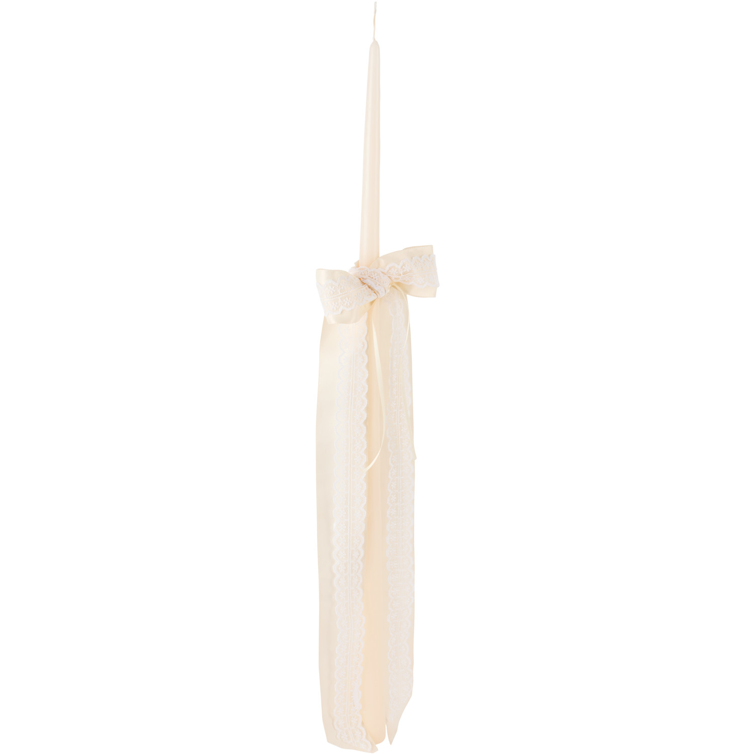  Gohar World Off-white Lace Bow Taper Candle 