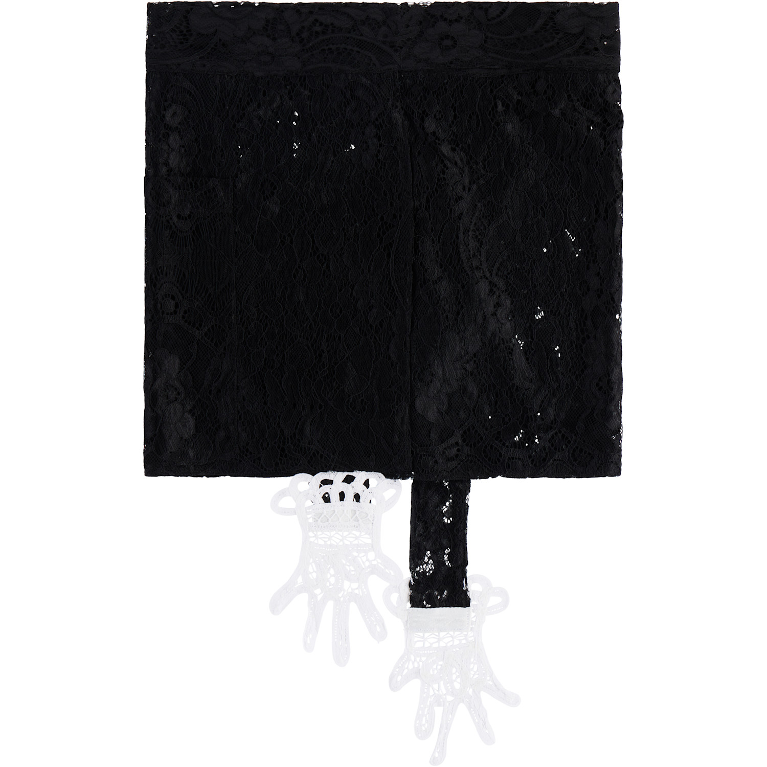  Gohar World Black Embroidered Mini Lace Hands Apron 