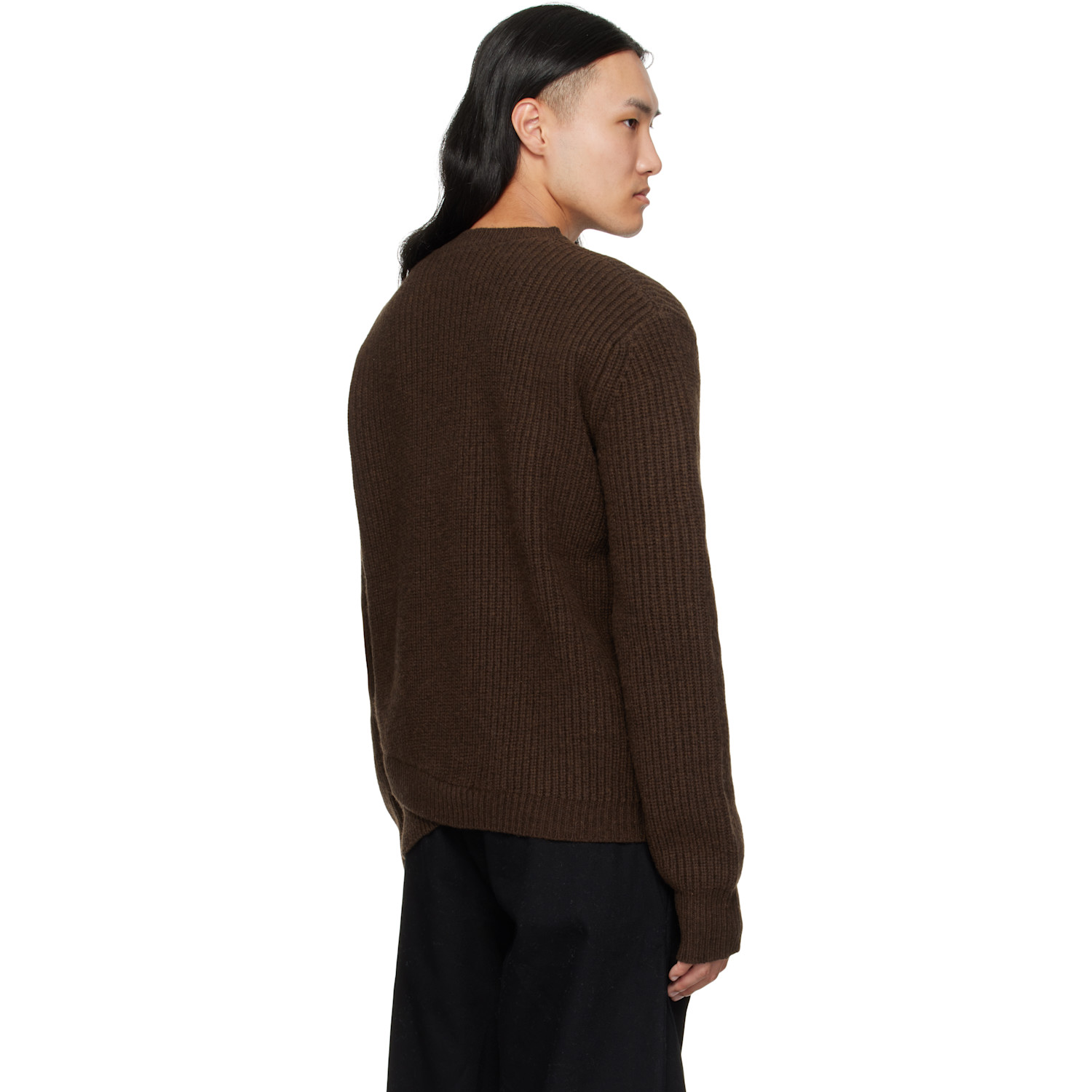  J Eongl I Brown Wool 2layer Knit Sweater 