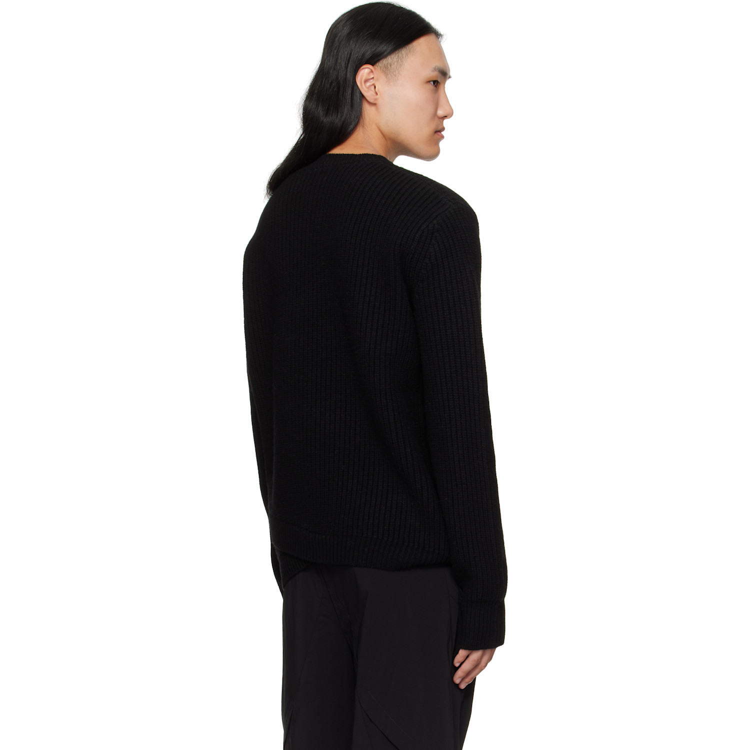  J Eongl I Black Wool 2layer Knit Sweater 