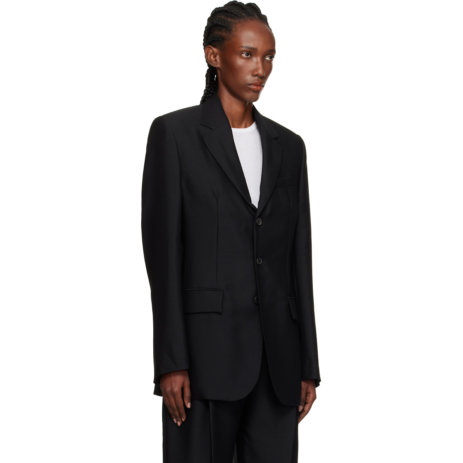  Wardrobe.nyc Black Light Longline Blazer 