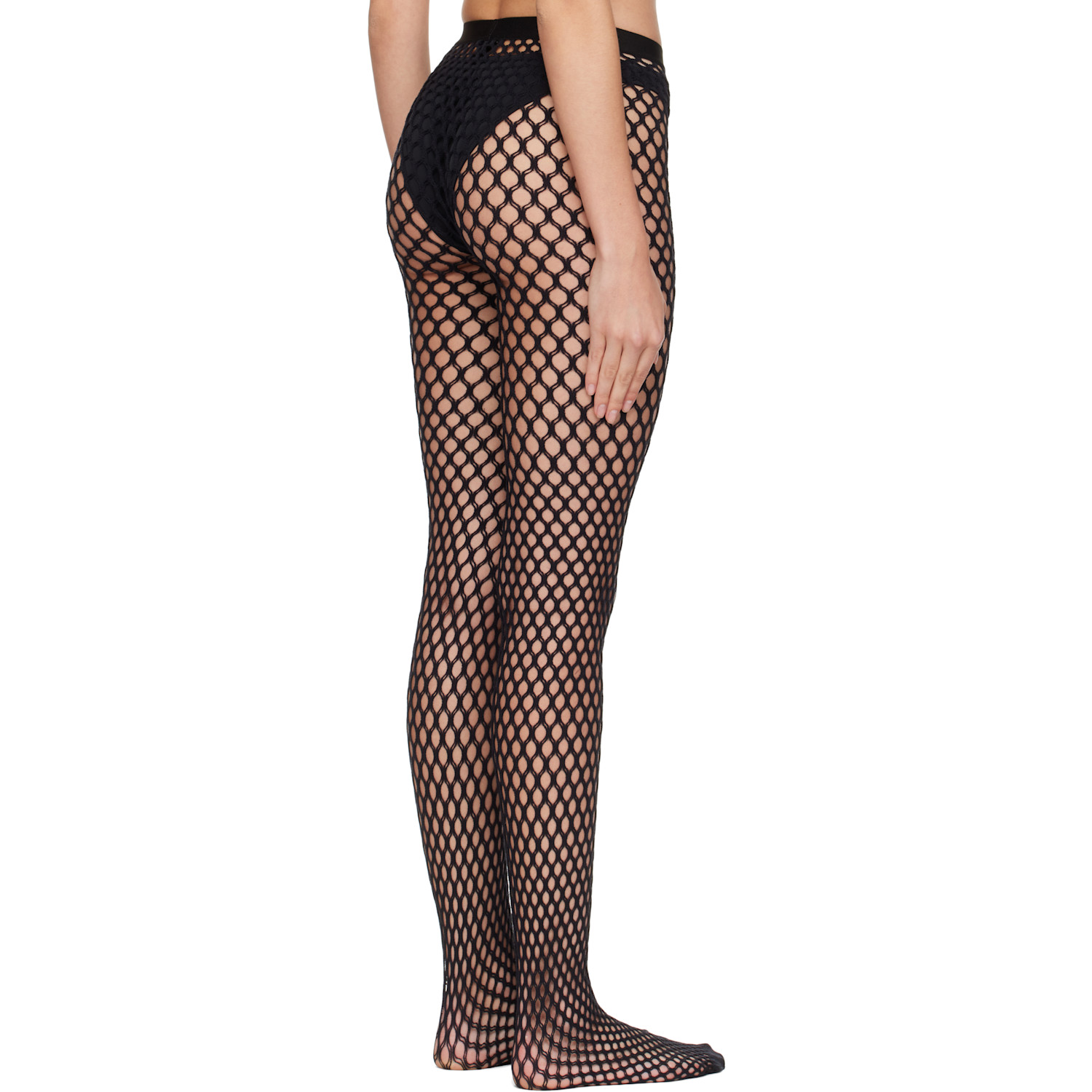  Wardrobe.nyc Black Web Tights 