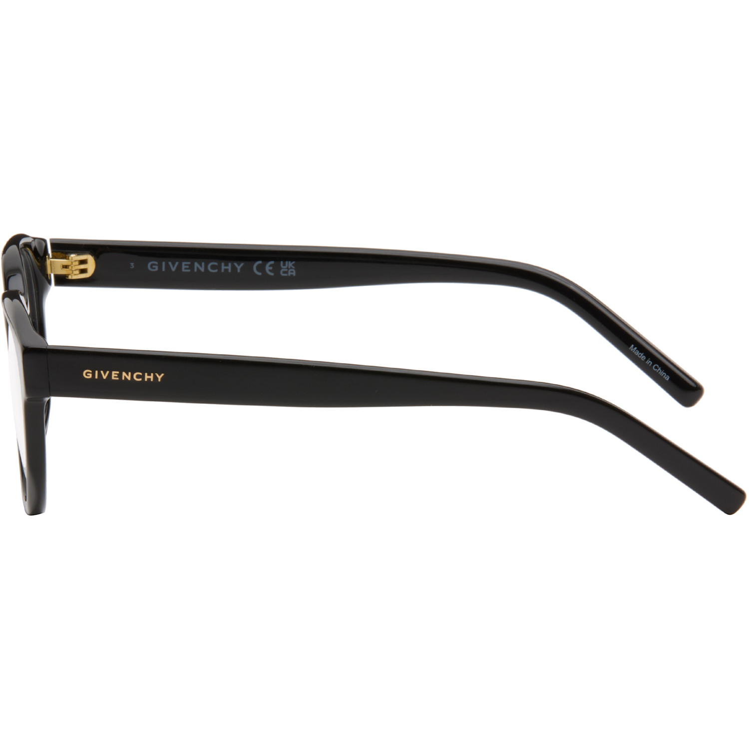  Givenchy Black Gv Day Text Logo Circular Glasses 