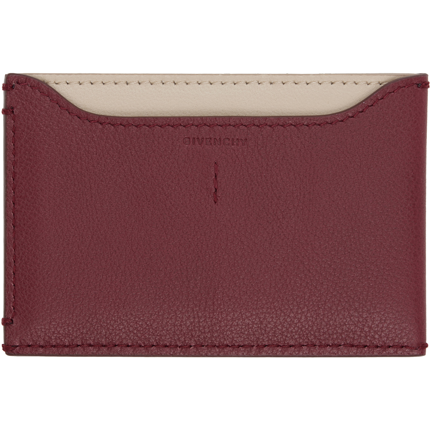 Givenchy Burgundy Calfskin Card Holder 
