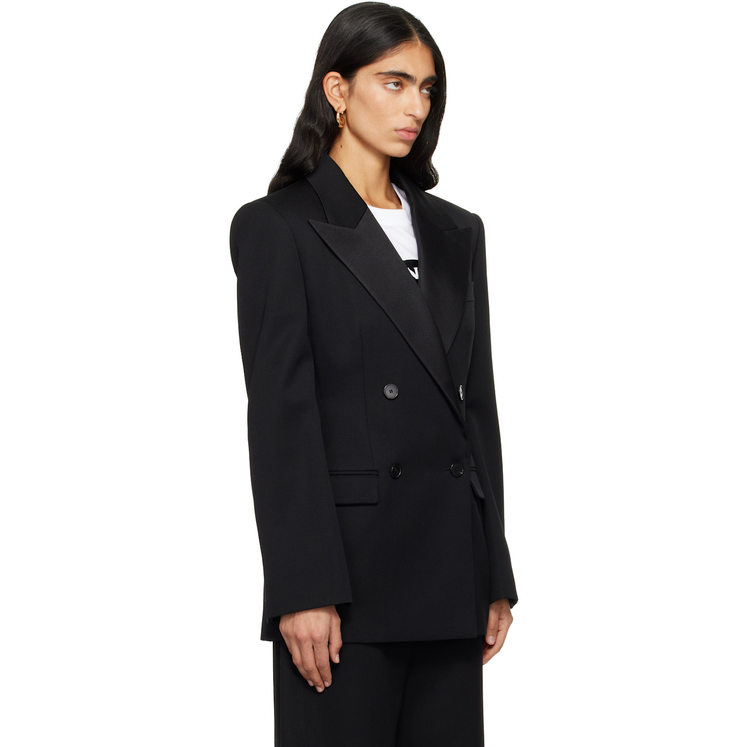  Givenchy Black Double Breasted Tuxedo Blazer 